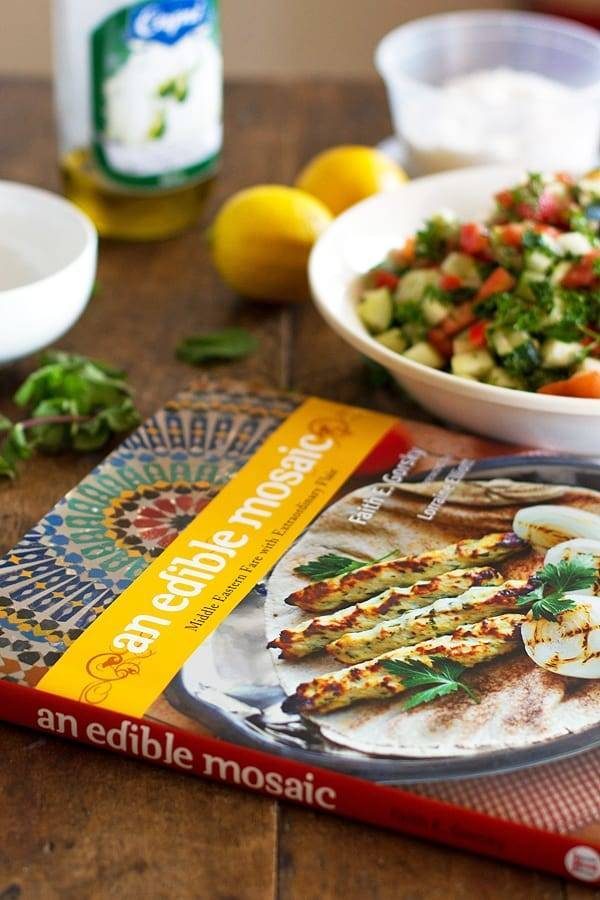 Cookbook on a wooden surface.