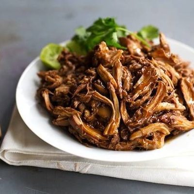 Honey Glazed Crockpot Chicken Adobo - simple pantry ingredients, hardly any hands-on time, 200 calories. | https://no-exerci.today