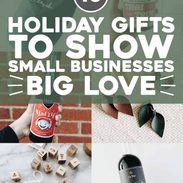 Holiday gifts in a collage.