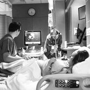 Lindsay getting an ultrasound.