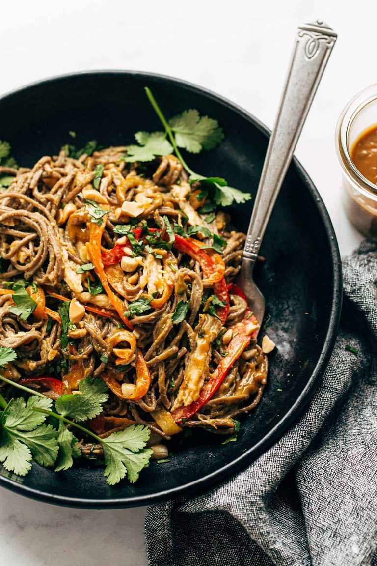 Peanut soba noodle salad.